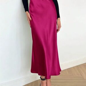 SHEIN Vibrant Pink Maxi Skirt